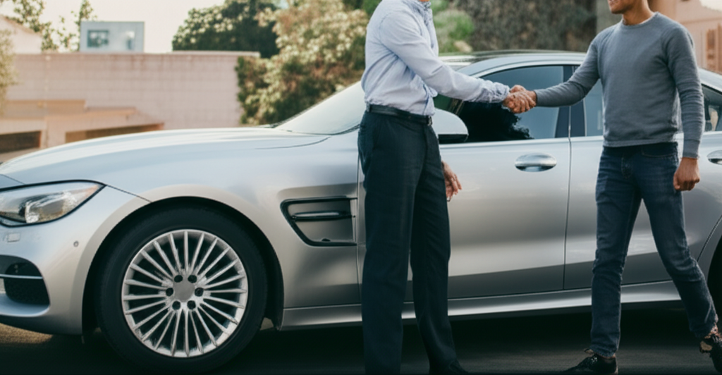 Handshake on car sale